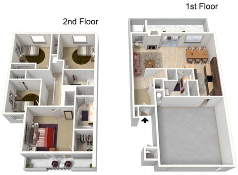 Floor plan for 4 beds, 2.5 baths, 1807 sqft